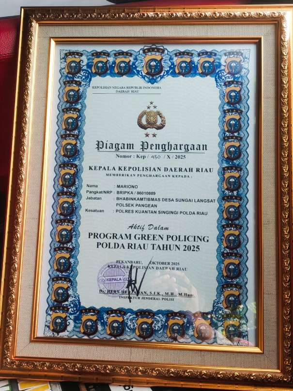 Dari Desa ke Tanah Suci! Bripka Mariono Diganjar Umroh Usai Hijaukan Kuansing